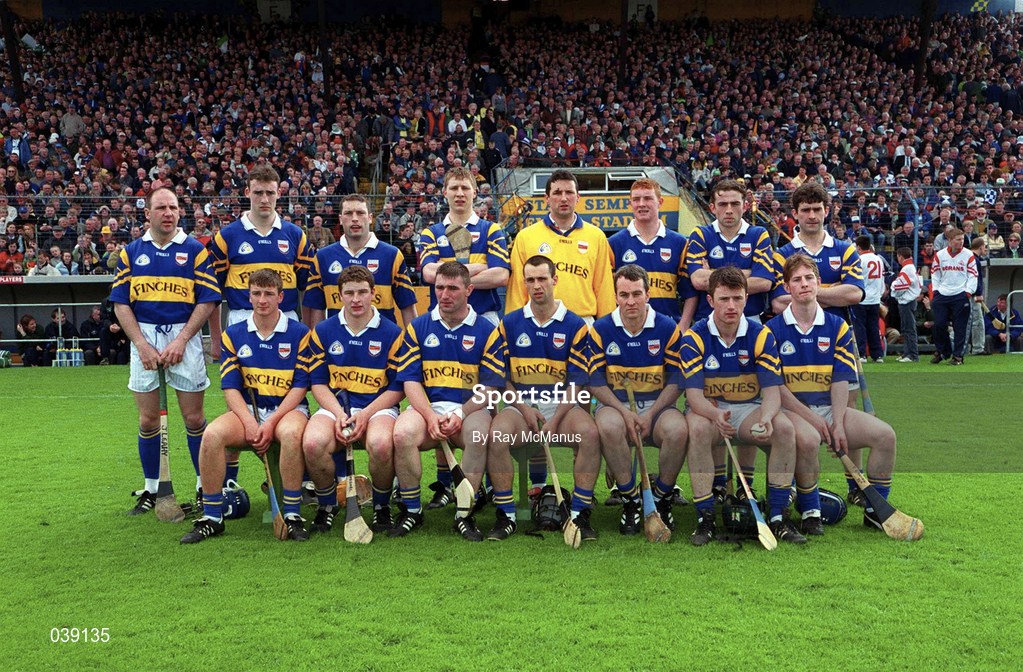 30 April 2000; The Tipperary panel prior to the Church & General National Hurling League Division 1 Semi-Final match between Tipperary and Limerick at Semple Stadium in Thurles, Tipperary. Photo by Ray McManus/Sportsfile