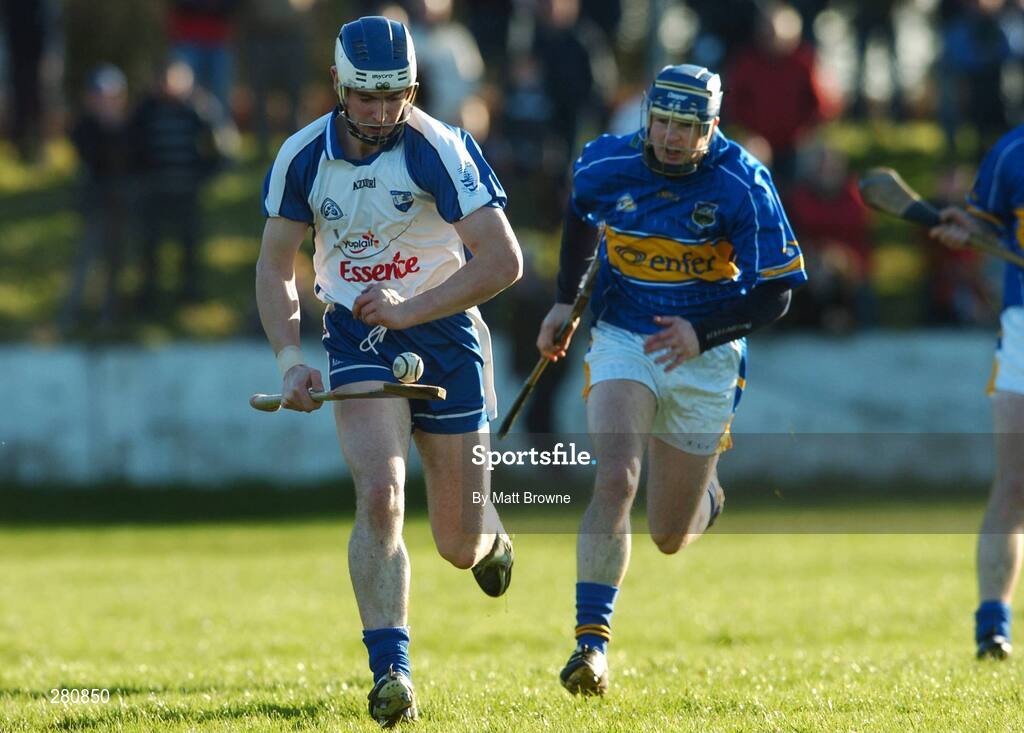 27 January 2008; Wayne Hutchinson, Waterford, in action against Seamus Butler, Tipperary. Waterford Crystal Cup Final, Tipperary v Waterford, JK Brackens GAA Club, Templemore, Co. Tipperary. Picture credit; Maurice Doyle / SPORTSFILE