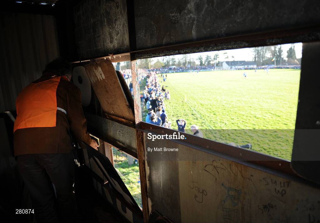 27 January 2008; Scoreboard man Sean O'Shea changes the score during the game. Waterford Crystal Cup Final, Tipperary v Waterford, JK Brackens GAA Club, Templemore, Co. Tipperary. Picture credit; Matt Browne / SPORTSFILE