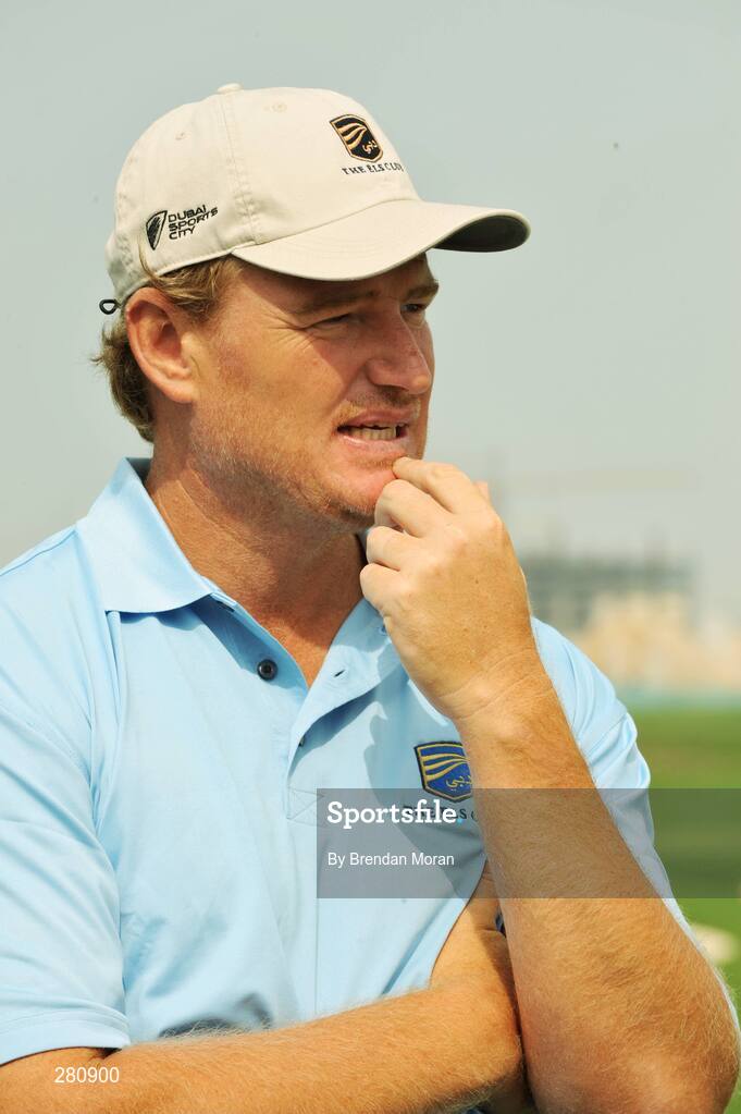 28 January 2008; Ernie Els of South Africa during the opening day of The Els Course in the new Dubai Sports City. Dubai, United Arab Emirates. Picture credit: Brendan Moran / SPORTSFILE