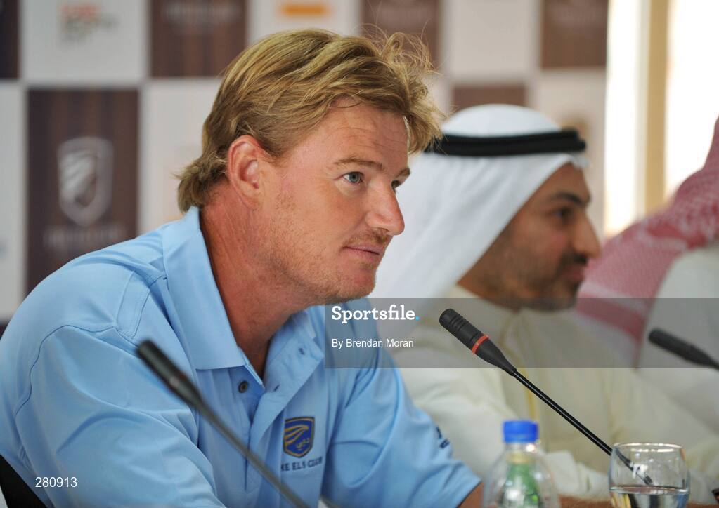 28 January 2008; Ernie Els, of South Africa, during the opening day of The Els Course in the new Dubai Sports City. Dubai, United Arab Emirates. Picture credit: Brendan Moran / SPORTSFILE