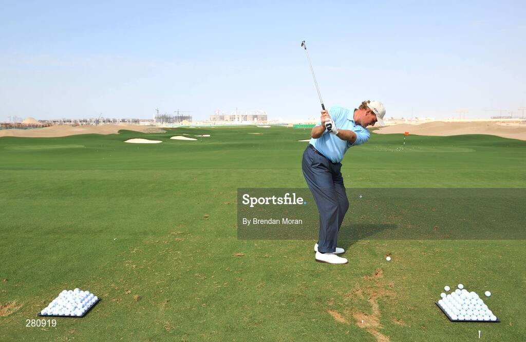 28 January 2008; Ernie Els of South Africa during the opening day of The Els Course in the new Dubai Sports City. Dubai, United Arab Emirates. Picture credit: Brendan Moran / SPORTSFILE *** Local Caption ***