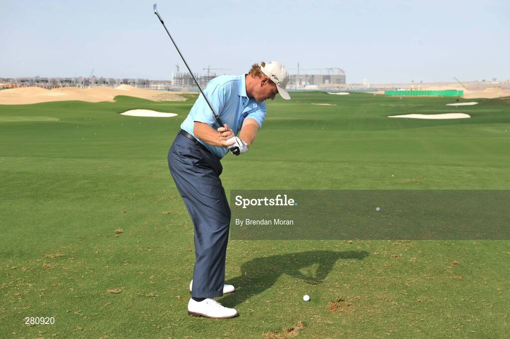 28 January 2008; Ernie Els of South Africa during the opening day of The Els Course in the new Dubai Sports City. Dubai, United Arab Emirates. Picture credit: Brendan Moran / SPORTSFILE *** Local Caption ***