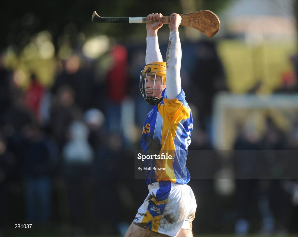 1 February 2008; Ciaran Shelly, Thurles CBS, celebrates at the final whistle. Harty Cup quarter-final replay, Our Lady's Templemore v Thurles CBS, The Ragg, Tipperary. Picture credit; Matt Browne / SPORTSFILE