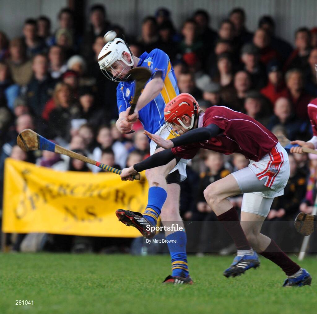1 February 2008; Denis Maher, Thurles CBS, in action against Wille Ryan, Our Lady's Templemore. Harty Cup quarter-final replay, Our Lady's Templemore v Thurles CBS, The Ragg, Tipperary. Picture credit; Matt Browne / SPORTSFILE