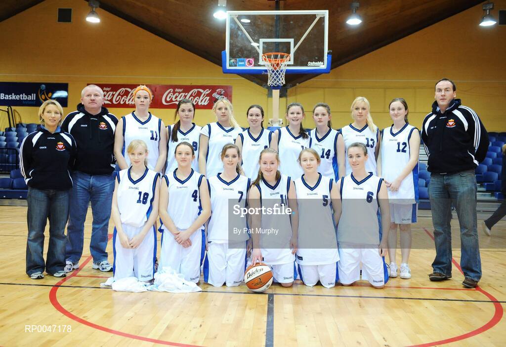 30 January 2008; The St. Mary’s Nenagh team. U16C Girls, All-Ireland Schools Basketball Cup Final, Wilson’s Hospital, Westmeath v St. Mary’s Nenagh, Tipperary, National Basketball Arena, Tallaght, Dublin. Picture credit: Pat Murphy / SPORTSFILE