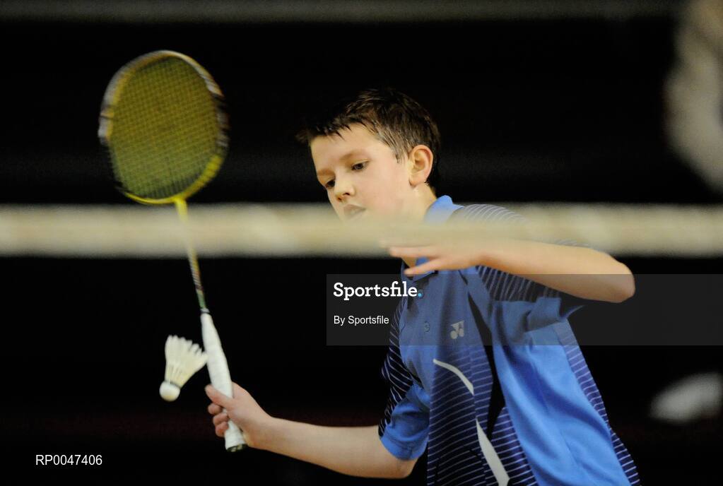 2 February 2008; Joshua Magee in action during Round 2 of the Boys Singles. Irish U15 National Badminton Championships 2008, Badminton Centre, Baldoyle, Dublin. Photo by Sportsfile  *** Local Caption ***