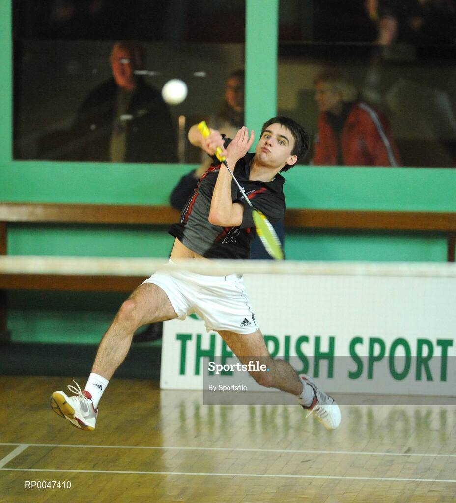 2 February 2008; Andrew Shannon in action during Round 2 of the Mens Senior Singles. Irish Senior National Badminton Championships 2008, Badminton Centre, Baldoyle, Dublin. Photo by Sportsfile  *** Local Caption ***