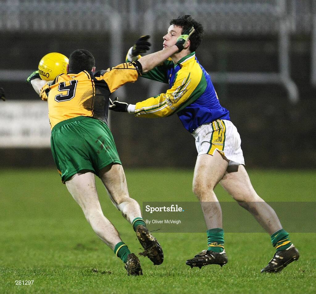 2 February 2008; Padraig Reidy, Kerry, in action against Ciaran Bonner, Donegal. Allianz National Football League, Division 1, Round 1, Donegal v Kerry, Fr. Tierney Park, Ballyshannon, Co. Donegal. Picture credit: Oliver McVeigh / SPORTSFILE