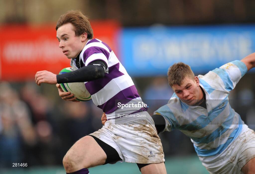 3 February 2008; Daragh Cullen, Clongowes Wood, is tackled by Jordi Murphy, Blackrock. Leinster Schools Senior Cup Quarter-Final, Blackrock College v Clongowes Wood College, Donnybrook, Dublin. Picture credit; Caroline Quinn / SPORTSFILE