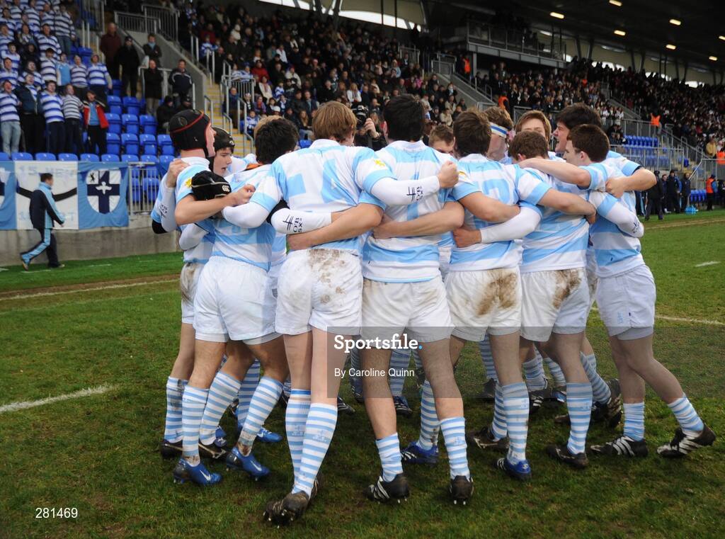 3 February 2008; The Blackrock team form a huddle before the game. Leinster Schools Senior Cup Quarter-Final, Blackrock College v Clongowes Wood College, Donnybrook, Dublin. Picture credit; Caroline Quinn / SPORTSFILE