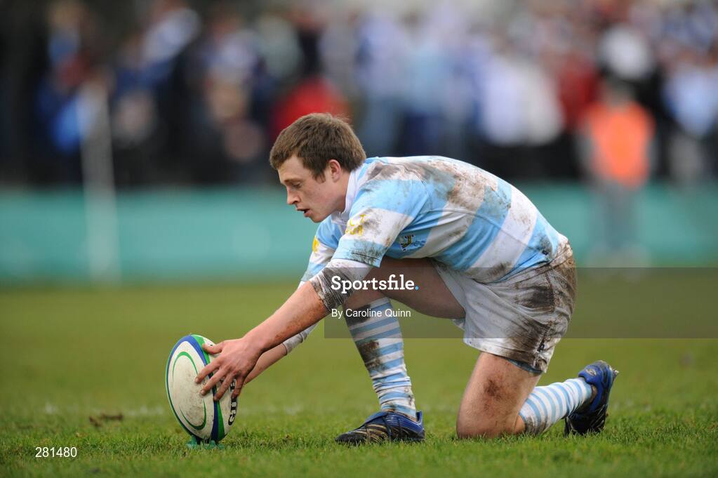 3 February 2008; Lorcon O'Daly, Blackrock, prepares to kick a conversion. Leinster Schools Senior Cup Quarter-Final, Blackrock College v Clongowes Wood College, Donnybrook, Dublin. Picture credit; Caroline Quinn / SPORTSFILE