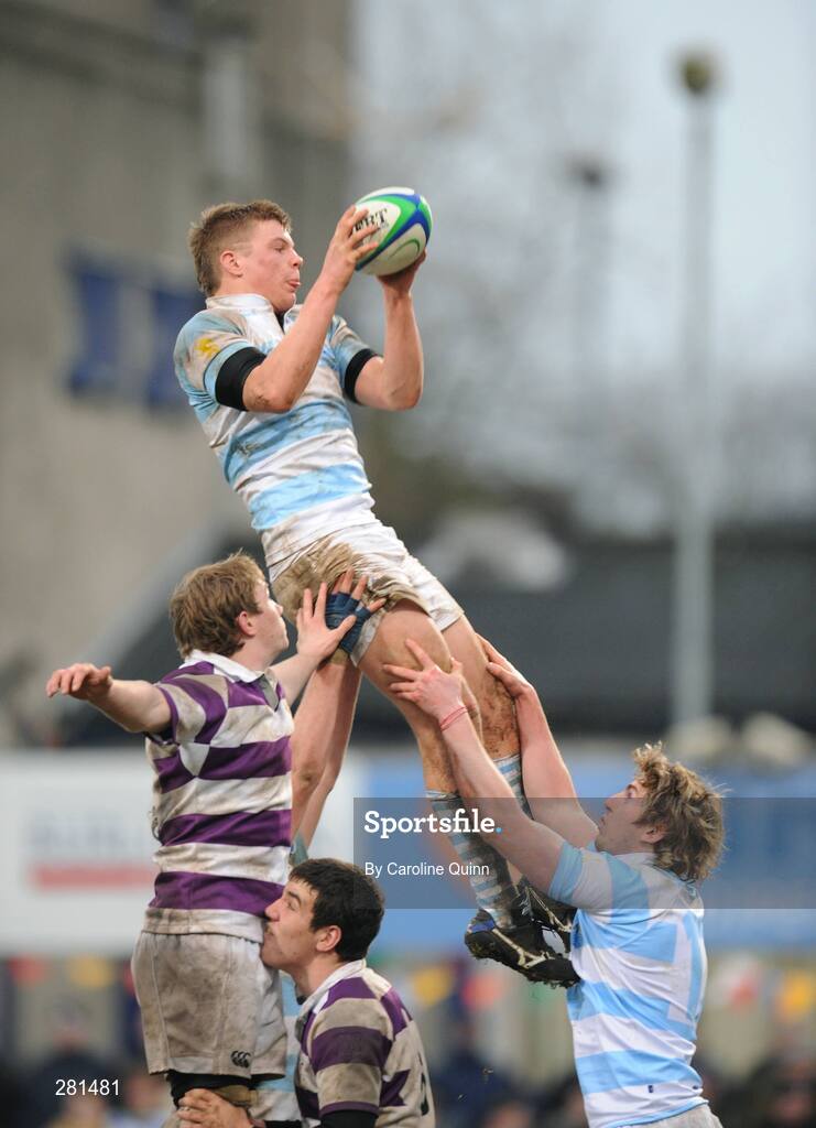 3 February 2008; Jordi Murphy, Blackrock, wins possession in the lineout. Leinster Schools Senior Cup Quarter-Final, Blackrock College v Clongowes Wood College, Donnybrook, Dublin. Picture credit; Caroline Quinn / SPORTSFILE