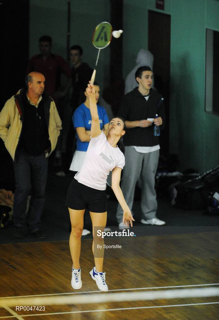 2 February 2008; Catherine Coyle in action against Sinead Chambers during the Quarter-Finals of the Womens Senior Singles. Irish Senior National Badminton Championships 2008, Badminton Centre, Baldoyle, Dublin. Photo by Sportsfile