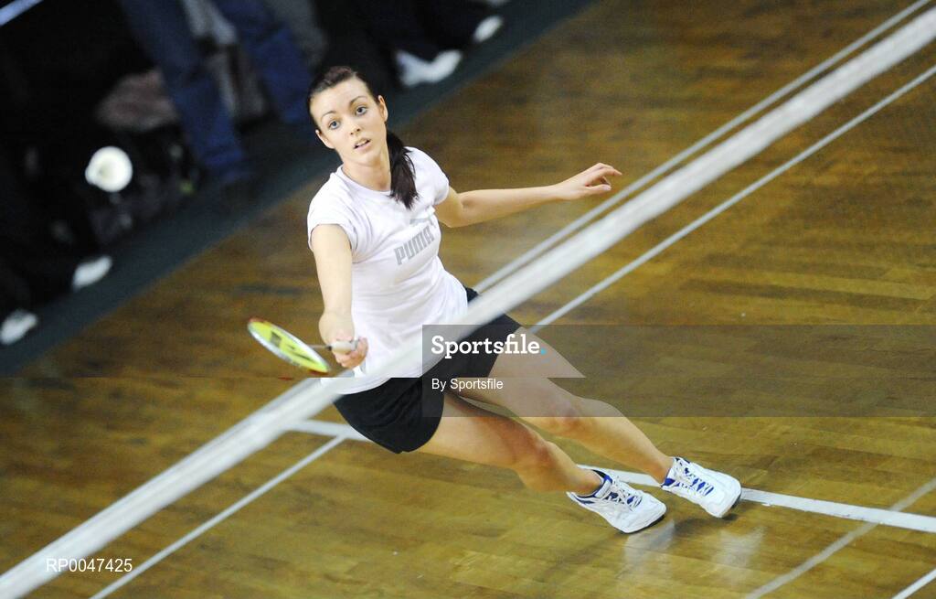 2 February 2008; Catherine Coyle in action against Sinead Chambers during the Quarter-Finals of the Womens Senior Singles. Irish Senior National Badminton Championships 2008, Badminton Centre, Baldoyle, Dublin. Photo by Sportsfile