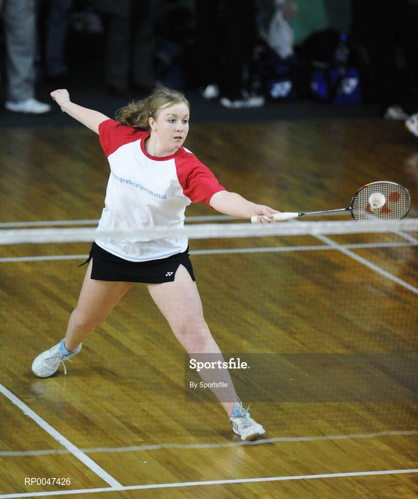 2 February 2008; Sinead Chambers in action against Catherine Coyle during the Quarter-Finals of the Womens Senior Singles. Irish Senior National Badminton Championships 2008, Badminton Centre, Baldoyle, Dublin. Photo by Sportsfile
