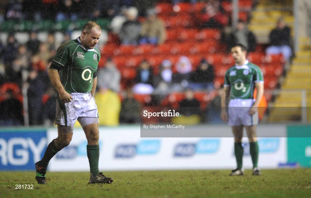 1 February 2008; Frankie Sheahan, Ireland A, leaves the field after being substituted. England Saxons v Ireland A, Welford Road, Leicester, England. Picture credit; Stephen McCarthy / SPORTSFILE
