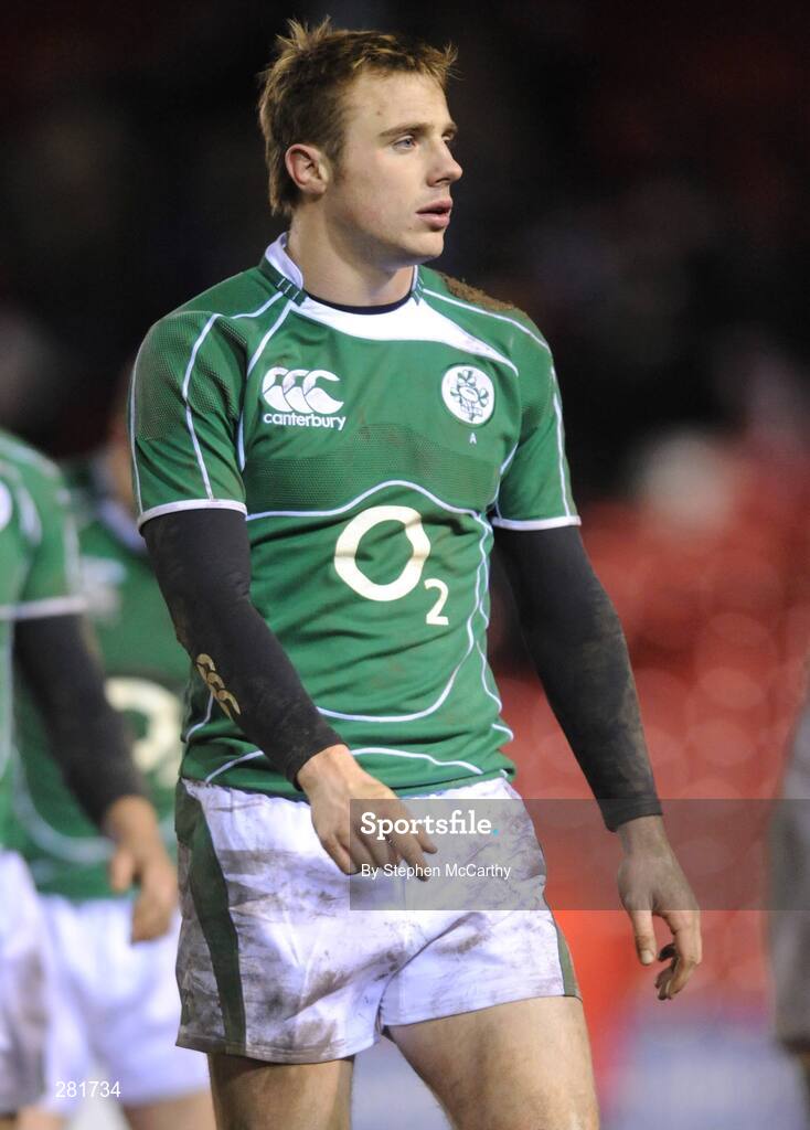 1 February 2008; Tommy Bowe, Ireland A, leaves the field after the match. England Saxons v Ireland A, Welford Road, Leicester, England. Picture credit; Stephen McCarthy / SPORTSFILE