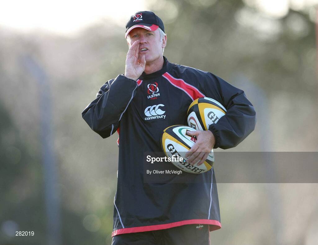 6 February 2008; New Ulster Head Coach Matt Williams during squad training. Ulster rugby squad training, Newforge, Belfast, Co. Antrim. Picture credit; Oliver McVeigh / SPORTSFILE