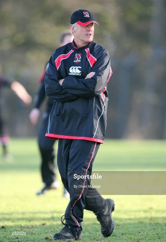 6 February 2008; New Ulster Head Coach, Matt Williams, during squad training. Ulster rugby squad training, Newforge, Belfast, Co. Antrim. Picture credit; Oliver McVeigh / SPORTSFILE