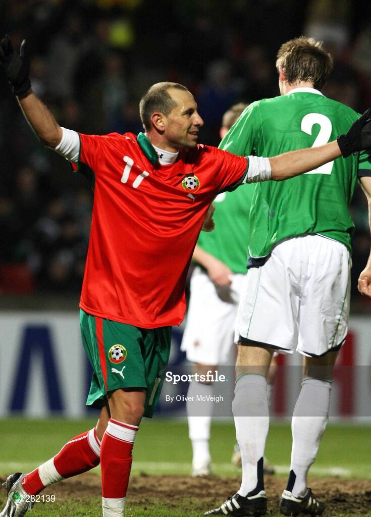 6 February 2008; Bulgaria's Martin Petrov celebrates his side's first goal. International Friendly, Northern Ireland v Bulgaria, Windsor Park, Belfast, Co. Antrim. Picture credit; Oliver McVeigh / SPORTSFILE
