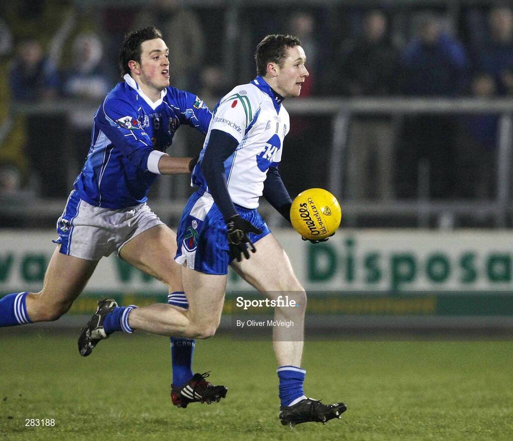 16 February 2008; Vincent Corey, Monaghan, in action against John McCutcheon, Cavan. Allianz National Football League, Division 2, Round 2, Cavan v Monaghan, Kingspan Breffni Park, Cavan. Picture credit; Oliver McVeigh / SPORTSFILE