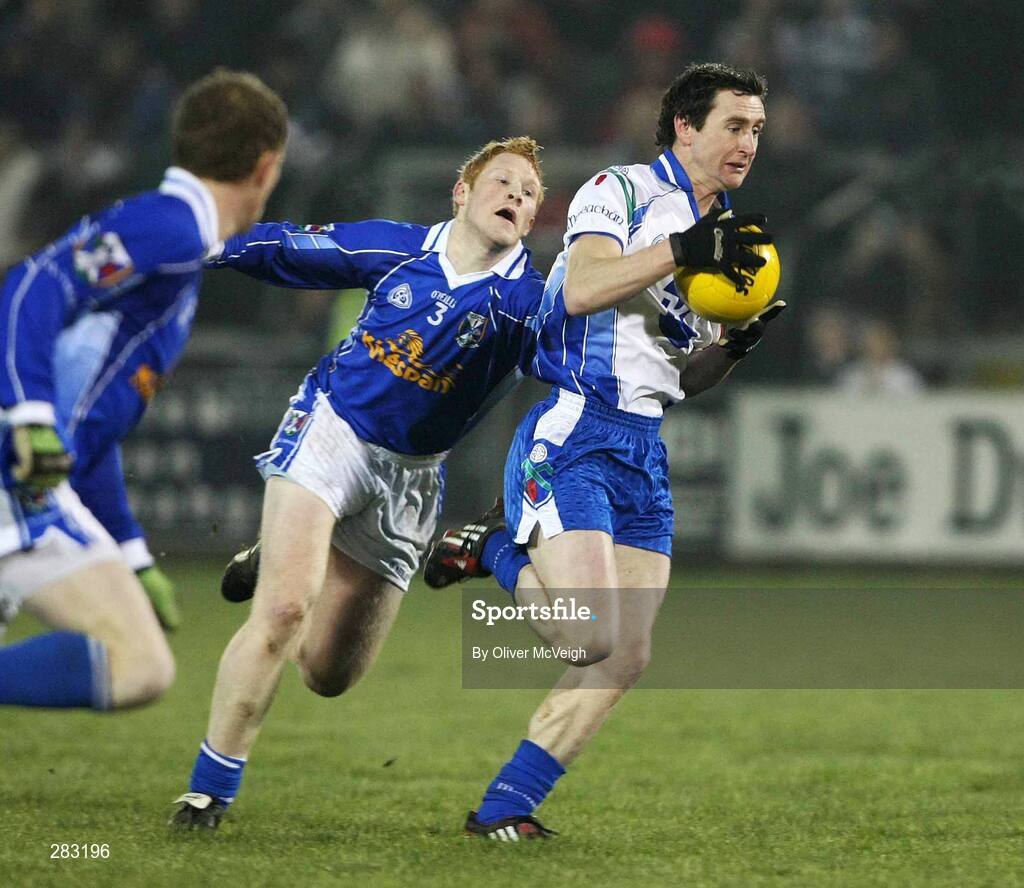 16 February 2008; Gary McQuaid, Monaghan, in action against Paraic Reilly, Cavan. Allianz National Football League, Division 2, Round 2, Cavan v Monaghan, Kingspan Breffni Park, Cavan. Picture credit; Oliver McVeigh / SPORTSFILE
