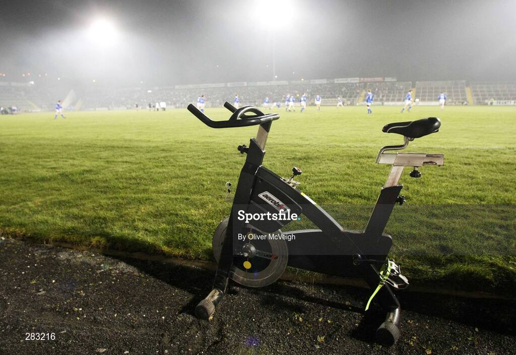 16 February 2008; The modern day exercise bicycle beside the Cavan dugout. Allianz National Football League, Division 2, Round 2, Cavan v Monaghan, Kingspan Breffni Park, Cavan. Picture credit; Oliver McVeigh / SPORTSFILE