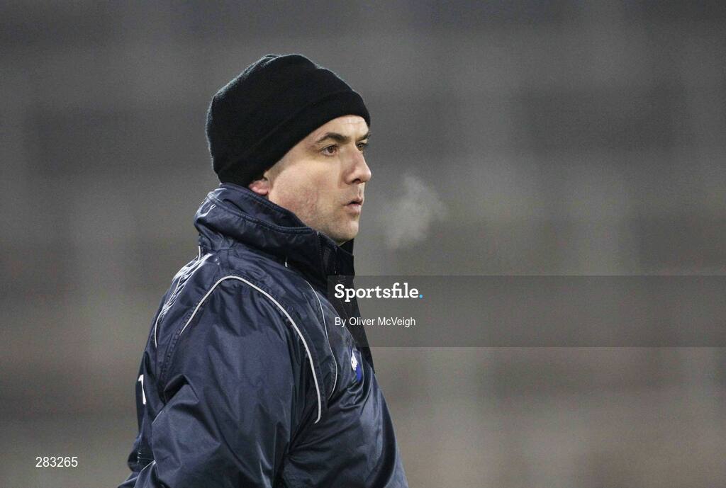 16 February 2008; Monaghan manager Seamus McEnaney watches from the sideline. Allianz National Football League, Division 2, Round 2, Cavan v Monaghan, Kingspan Breffni Park, Cavan. Picture credit; Oliver McVeigh / SPORTSFILE