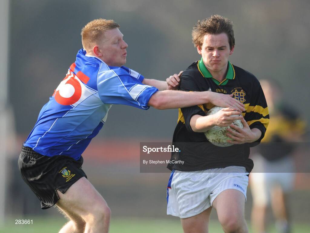 19 February 2008; Eoin Kelly, Colaiste Eanna, in action against Jamie Quinn, Old Bawn. Dublin Schools Senior Football B Semi-Final, Old Bawn Community School v Colaiste Eanna, UCD, Belfield, Dublin. Picture credit; Stephen McCarthy / SPORTSFILE