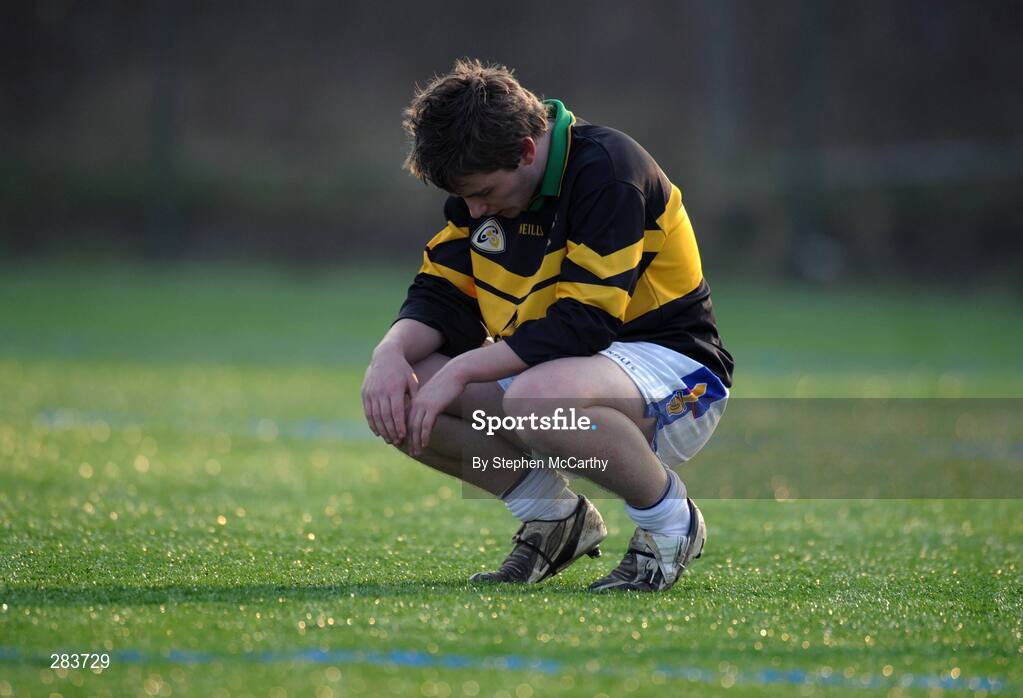 19 February 2008; A dejected Eoin Kelly, Colaiste Eanna, after the match. Dublin Schools Senior Football B Semi-Final, Old Bawn Community School v Colaiste Eanna, UCD, Belfield, Dublin. Picture credit; Stephen McCarthy / SPORTSFILE