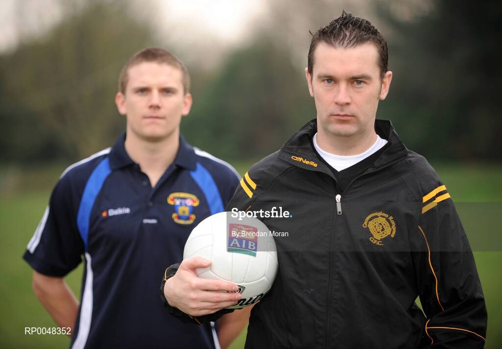 21 February 2008; Oisin McConville, right, of Crossmaglen Rangers, Armagh, and Mossy Quinn, of St Vincent's Dublin, pictured ahead of their AIB Club Football Championship semi-final in Navan on Sunday next February 24th. Ashbourne, Co. Meath. Picture credit: Brendan Moran / SPORTSFILE  *** Local Caption ***