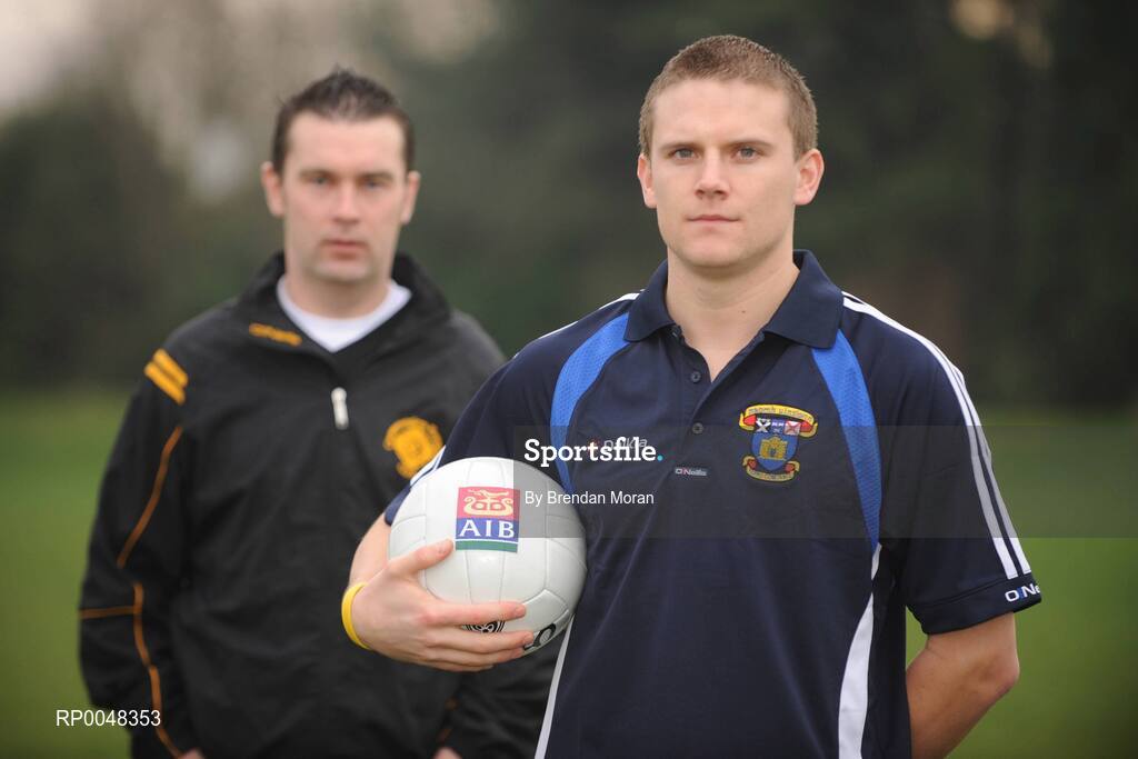 21 February 2008; Mossy Quinn, right, of St Vincent's Dublin, and Oisin McConville of Crossmaglen Rangers, Armagh, pictured ahead of their AIB Club Football Championship semi-final in Navan on Sunday next February 24th. Ashbourne, Co. Meath. Picture credit: Brendan Moran / SPORTSFILE  *** Local Caption ***
