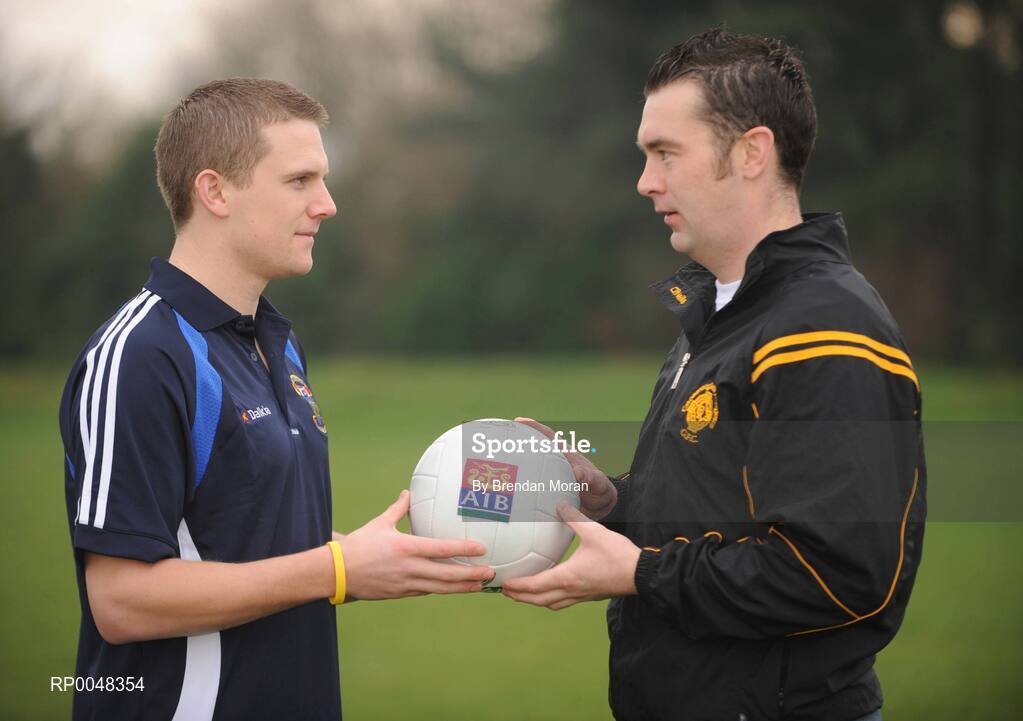 21 February 2008; Mossy Quinn, left, of St Vincent's Dublin, and Oisin McConville of Crossmaglen Rangers, Armagh, pictured ahead of their AIB Club Football Championship semi-final in Navan on Sunday next February 24th. Ashbourne, Co. Meath. Picture credit: Brendan Moran / SPORTSFILE  *** Local Caption ***