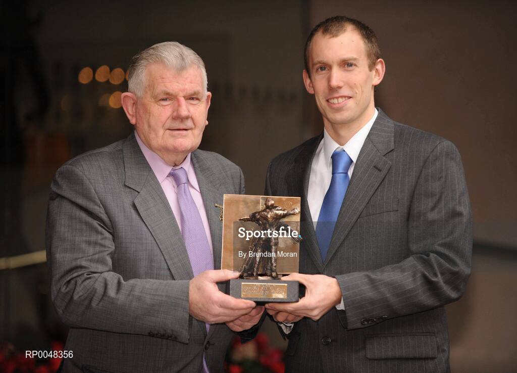20 February 2008; Eoin Kennedy of Dublin who was presented with the Vodafone GAA Handball All-Star Award winner for 2007 by Tom Walsh, left, President, Irish Handball Council. The Westbury Hotel, Grafton Street, Dublin. Picture credit: Brendan Moran / SPORTSFILE
