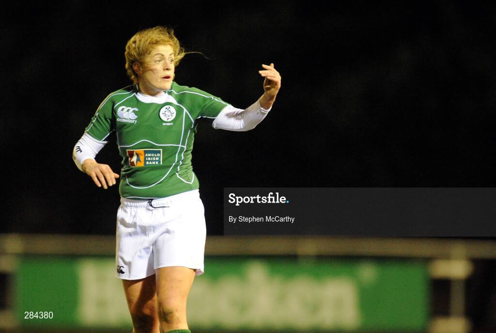 22 February 2008; Fiona Coghlan, Ireland. Women's Six Nations Rugby Championship, Ireland v Scotland, Templeville Road, Dublin. Picture credit: Stephen McCarthy / SPORTSFILE