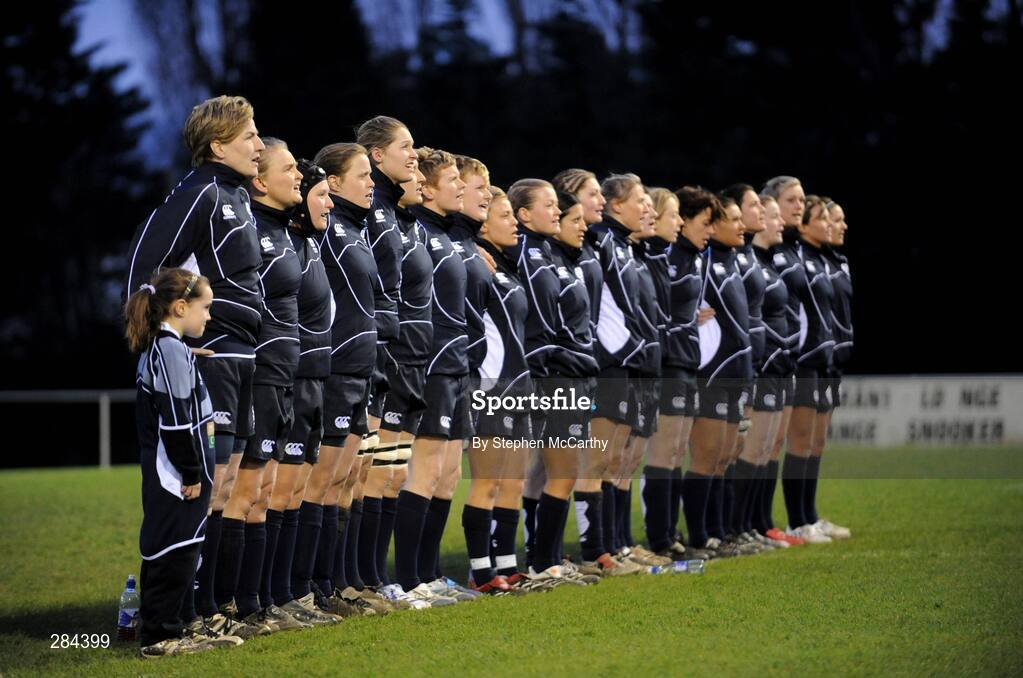 22 February 2008; The Scotland team line up ahead of the national anthem. Women's Six Nations Rugby Championship, Ireland v Scotland, Templeville Road, Dublin. Picture credit: Stephen McCarthy / SPORTSFILE