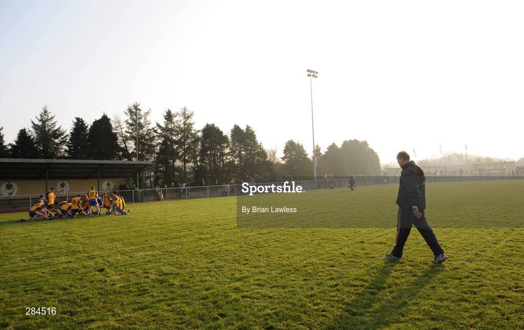 17 February 2008; Roscommon manager John Maughan makes his way to the players after the match. Allianz National Football League, Division 2, Round 2, Roscommon v Meath, St. Brigid's, Kiltoom, Co. Roscommon. Picture credit; Brian Lawless / SPORTSFILE