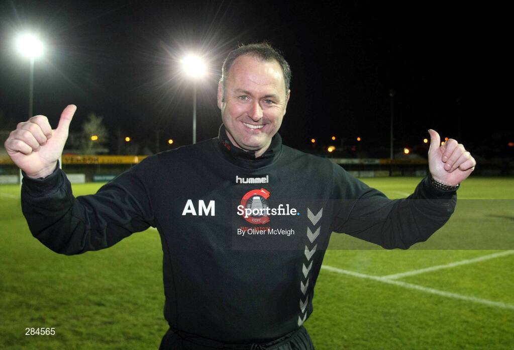 26 February 2008; Cork City Manager Alan Mathews, after his side's win. Setanta Cup, Dungannon Swifts v Cork City, Stangmore Park, Dungannon, Co. Tyrone. Picture credit; Oliver McVeigh / SPORTSFILE