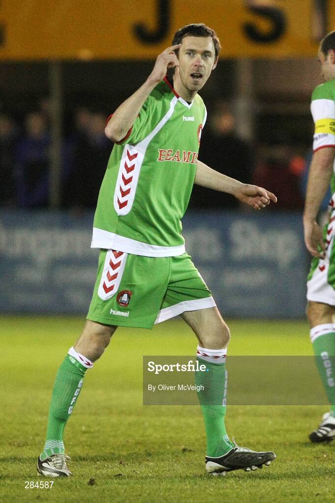 26 February 2008; Cork City's George O'Callaghan celebrates after scoring the first goal. Setanta Cup, Dungannon Swifts v Cork City, Stangmore Park, Dungannon, Co. Tyrone. Picture credit; Oliver McVeigh / SPORTSFILE