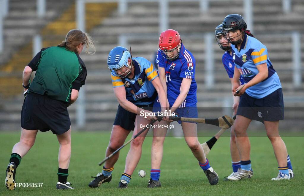 24 February 2008; Rena Buckley, University College Dublin, in action against Keeva Fennelly, Waterford IT. 2008 Ashbourne Cup Final, University College Dublin v Waterford IT, Casement Park, Belfast, Co. Antrim. Picture credit: Oliver McVeigh / SPORTSFILE