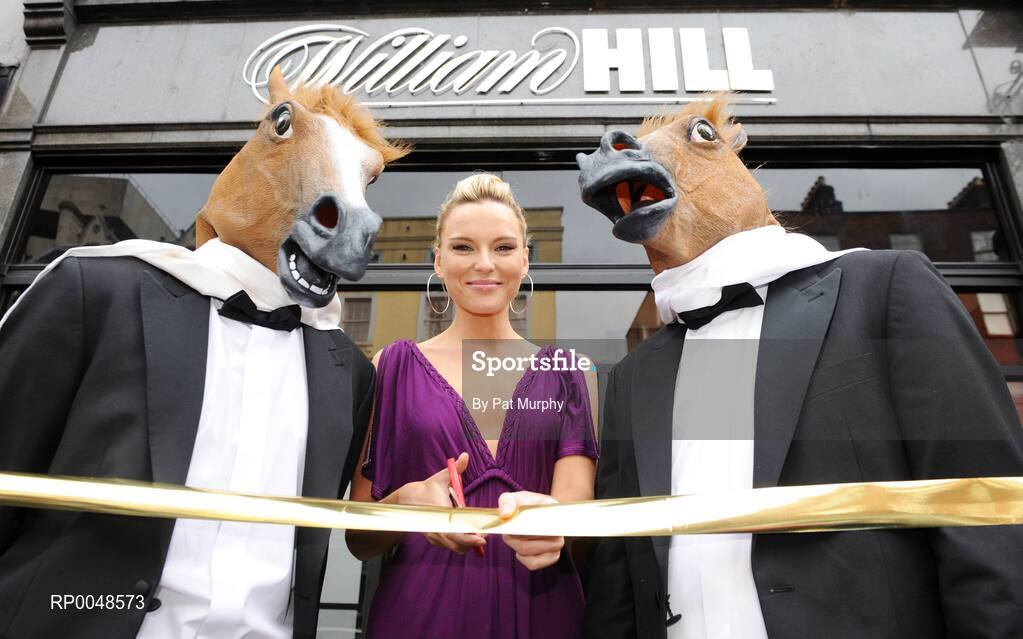 25 February 2008; At the reopening of the newly refurbished William Hill Bookmakers branch on Dame Street, Dublin, is Miss Ireland 2006 Sarah Morrissey. William Hill Bookmakers, Dame Street, Dublin. Picture credit: Pat Murphy / SPORTSFILE