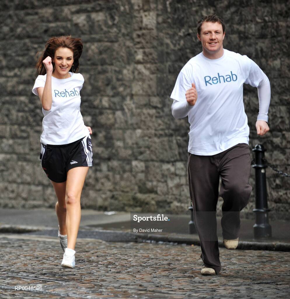 26 February 2008; Rehab has announced that Eric Miller, former Leinster and Irish rugby international, and Blathnaid McKenna, reigning Miss Ireland, will represent the organisation by competing in two of the countryÍs biggest sporting events this year - the Lifestyle Sports Adidas Dublin City Marathon and the Flora WomenÍs Mini Marathon respectively. Guinness Storehouse, St James's Gate, Dublin. Picture credit: David Maher / SPORTSFILE