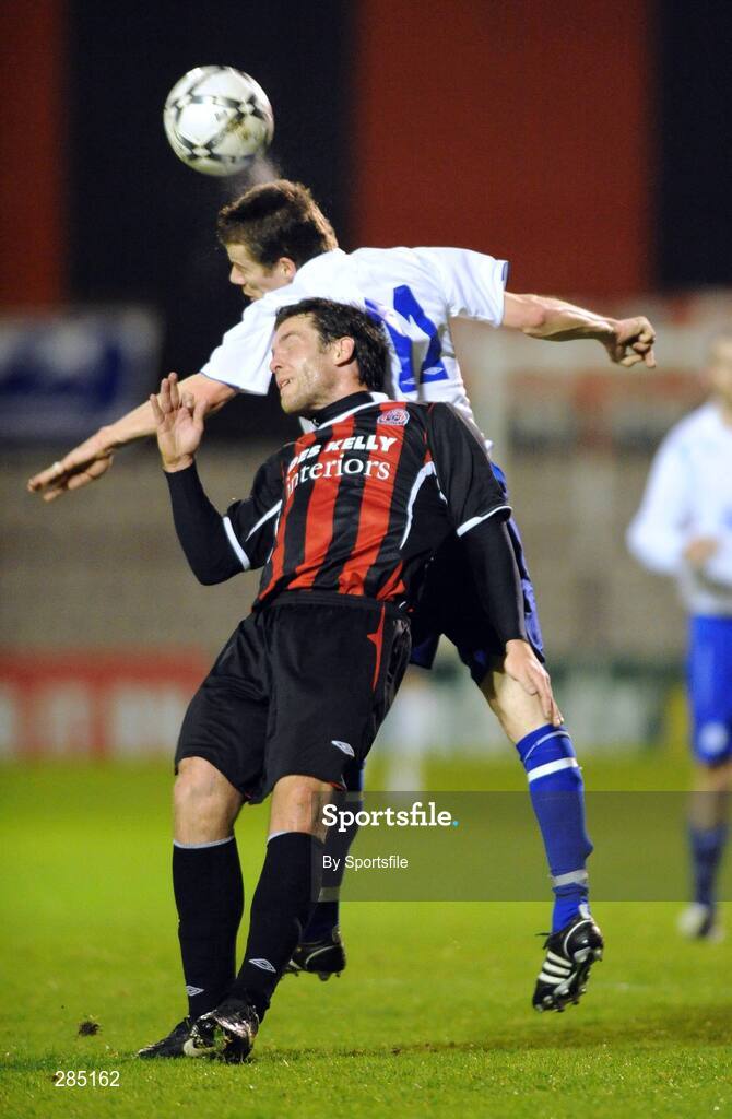29 February 2008; Mark Rossiter, Bohemians, in action against James Keddy, Shelbourne. Pre-season Friendly, Bohemians v Shelbourne, Dalymount Park, Dublin. Photo by Sportsfile