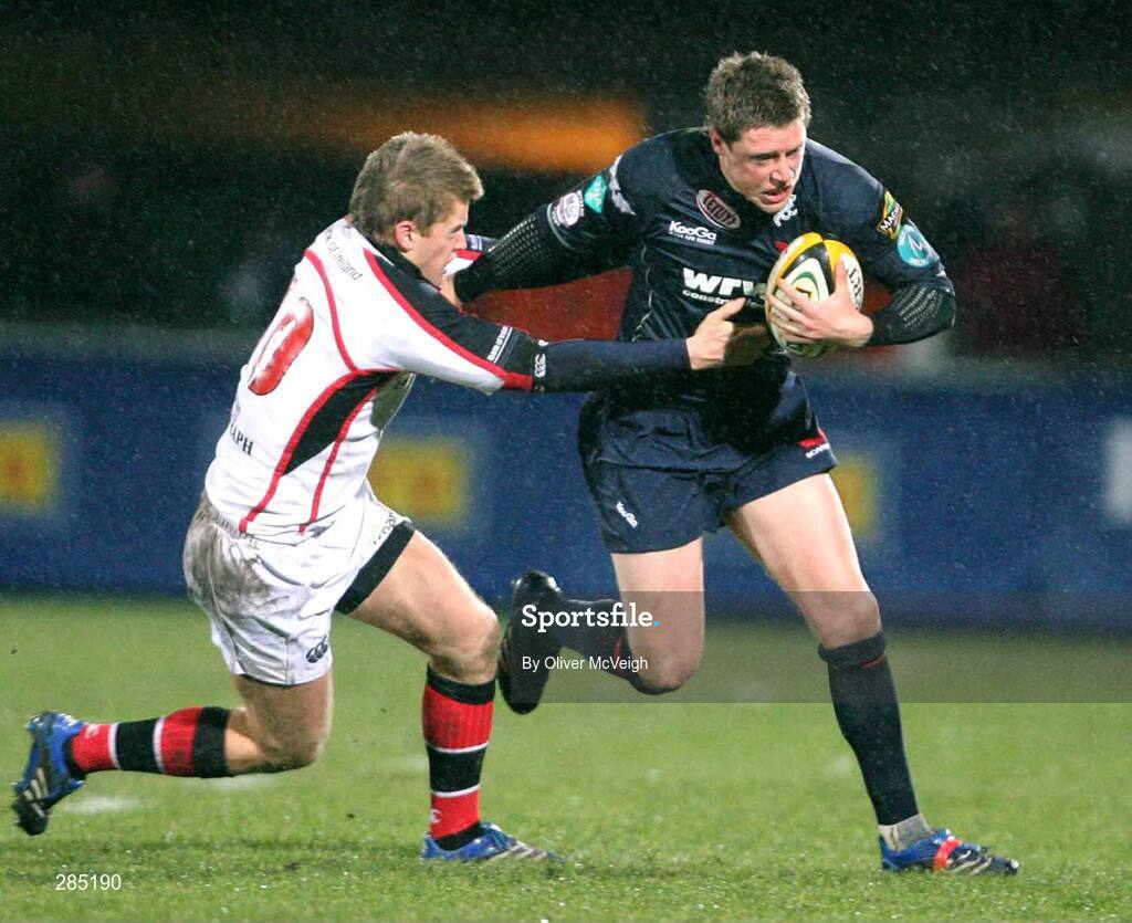 29 February 2008; Rhys Priestland, Llanelli Scarlets, in action against Niall O'Connor, Ulster. Magners League, Ulster v Llanelli Scarlets, Ravenhill Park, Belfast, Co. Antrim. Picture credit: Oliver McVeigh / SPORTSFILE