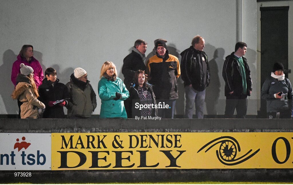 14 March 2015; Supporters watch the game. Continental Tyres Women's National League, Castlebar Celtic v Peamount United, Celtic Park, Castlebar, Co. Mayo. Picture credit: Pat Murphy / SPORTSFILE