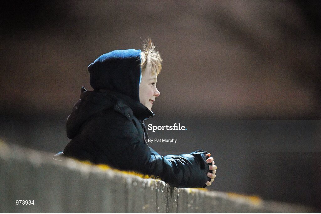 14 March 2015; A Peamount United supporter watches the game. Continental Tyres Women's National League, Castlebar Celtic v Peamount United, Celtic Park, Castlebar, Co. Mayo. Picture credit: Pat Murphy / SPORTSFILE