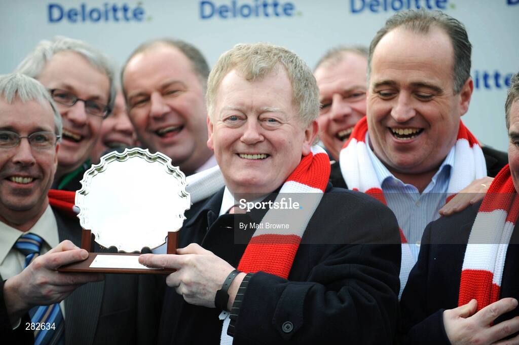 10 February 2008; Charlie Chawke with members of The Goat Racing Syndicate celebrate winning the Deloitte Novice Hurdle with Forpadydeplasterer. Leopardstown Racecourse, Dublin. Picture credit; Matt Browne / SPORTSFILE