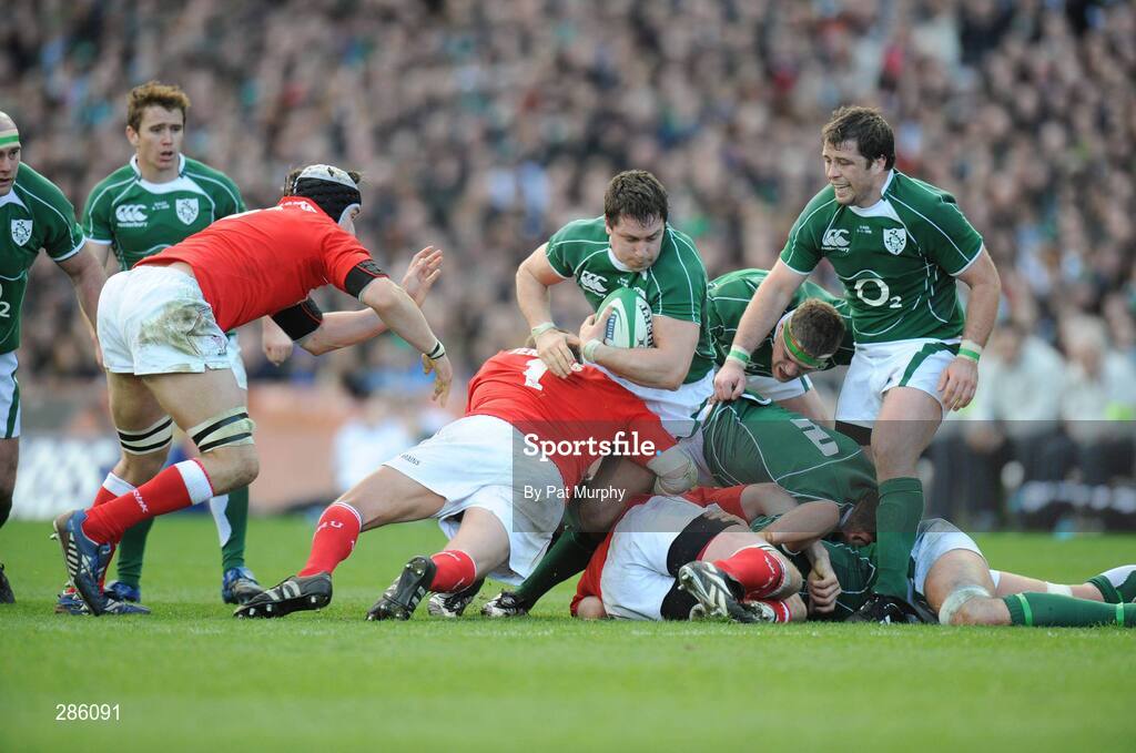 08 March 2008; David Wallace, Ireland, attempts to break through the Welsh defence. RBS Six Nations Rugby Championship, Ireland v Wales, Croke Park, Dublin. Picture credit: Pat Murphy / SPORTSFILE *** Local Caption ***