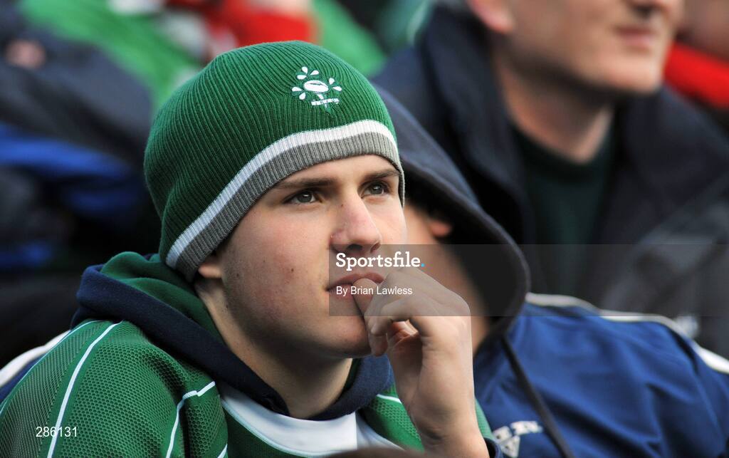 8 March 2008; An Ireland fan during the match. RBS Six Nations Rugby Championship, Ireland v Wales, Croke Park, Dublin. Picture credit: Brian Lawless / SPORTSFILE